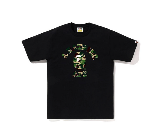 BAPE Green Camo College Tee Black