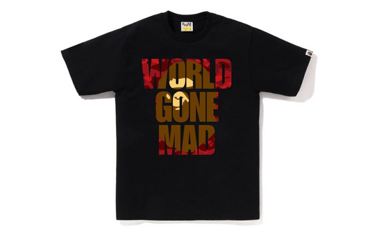 BAPE Red Camo World Gone Mad Tee Black