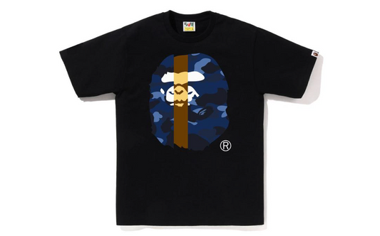 BAPE Navy Blue Camo Transform Big Ape Head Tee Black