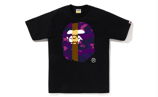 BAPE Purple Camo Transform Big Ape Head Tee Black