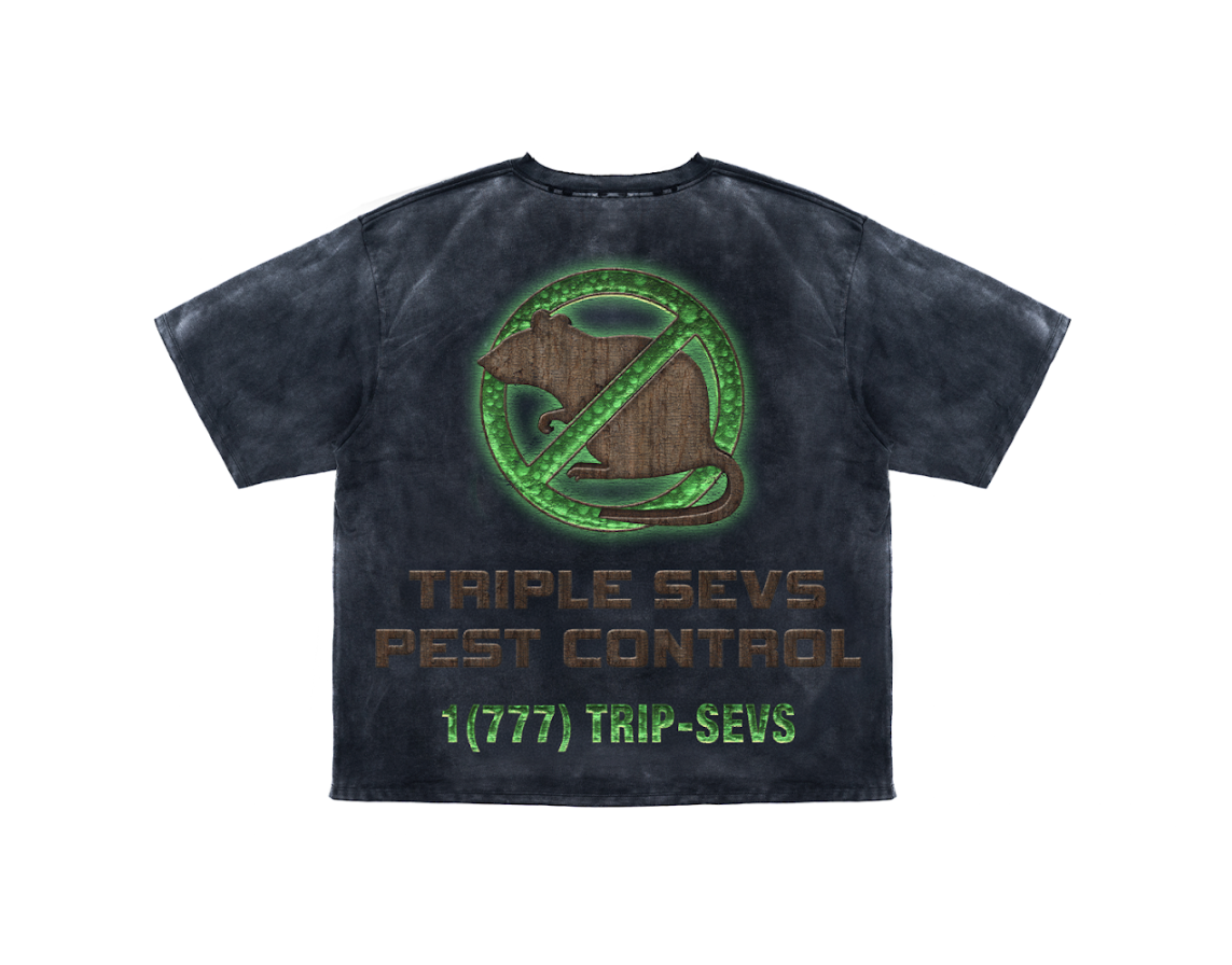 Triple Sevens Pest Control Tee Black