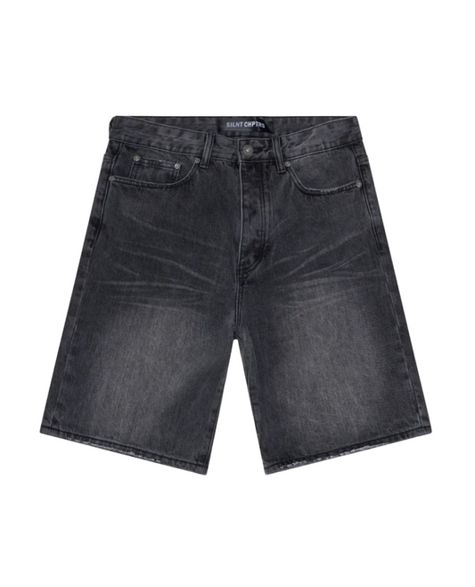 Silnt Chptrs Denim Shorts Dark Grey Wash
