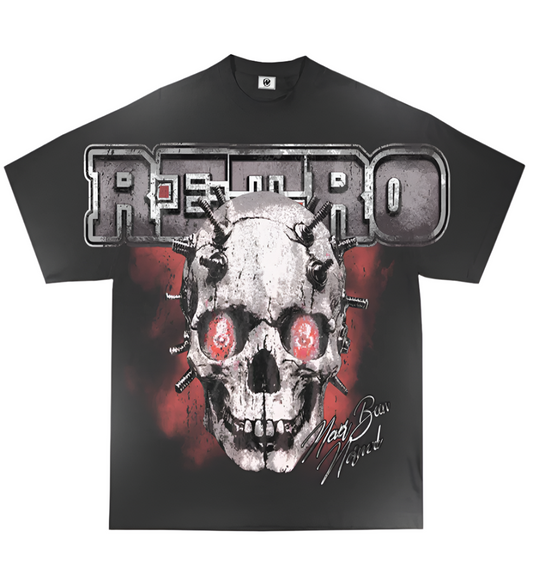 Retrovert Red Bolted Cranium Tee Black