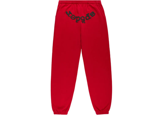 SP5DER OG Web Sweatpants Black Red