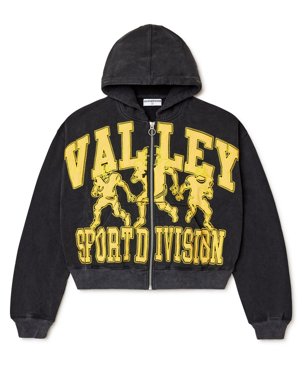 VALE Yellow Friday Zip Up Hoodie Black