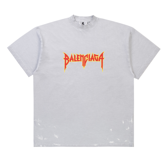 Balenciaga Metal Logo Tee Light Grey