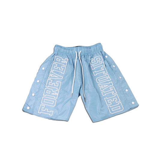 Forever Situated Nylon Shorts Baby Blue