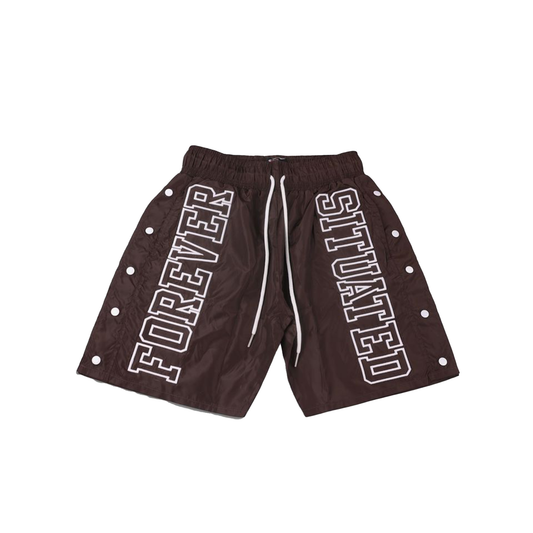 Forever Situated Nylon Shorts Brown