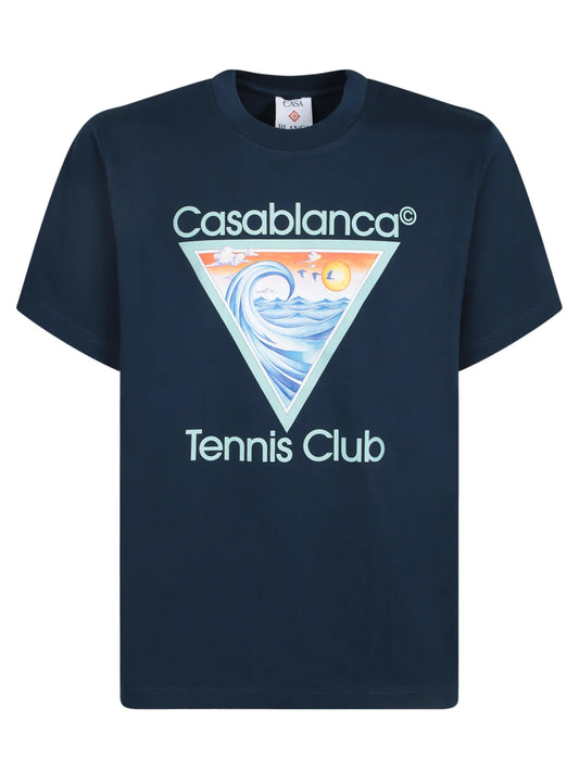 Casablanca Tennis Club Icon Tee Teal Navy