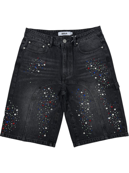 DUAA Supplication Stone Denim Shorts Black