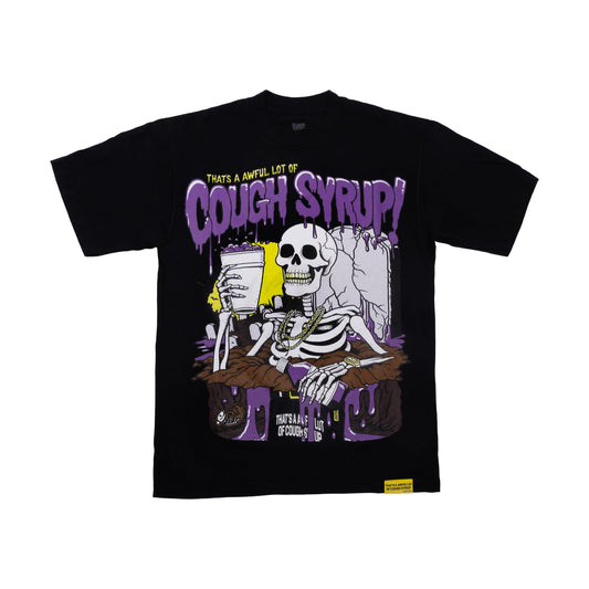 Awful Lot of Cough Syrup Skeleton Tee Black