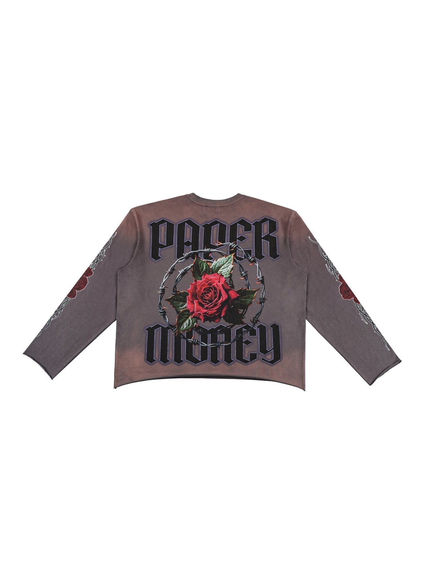 Paper Money Brand Death Race Long Sleeve Tee Brown