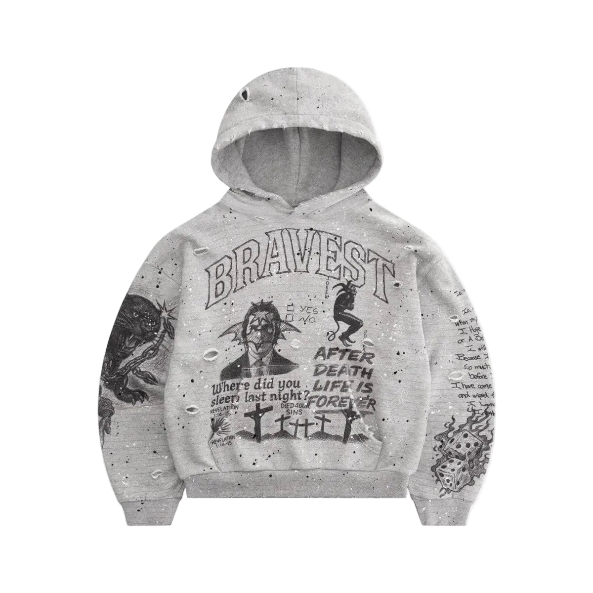 Bravest Studios Sketch Logo Hoodie Grey