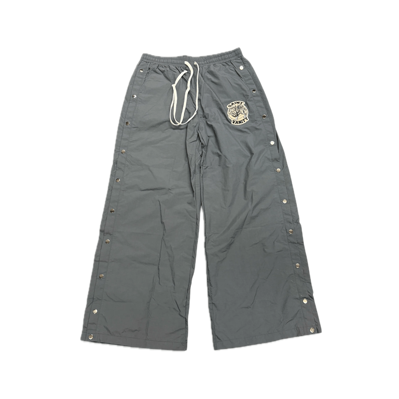 Saint Vanity Nylon Snap Button Track Pants Grey